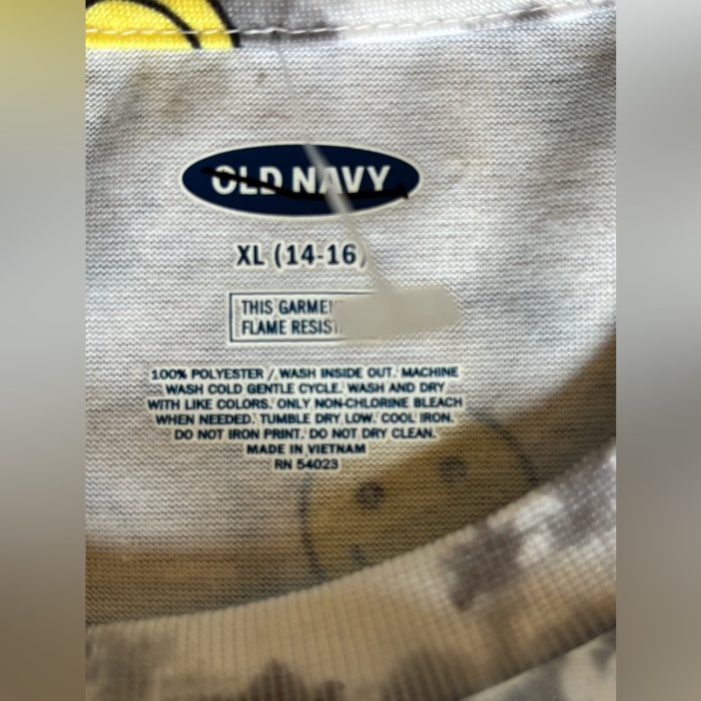 🆕 Old Navy Boys Smiley Yellow 2-Piece PJ Set Size XL(14-16) - Picture 5 of 8